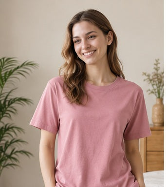 Essential Oversized T-Shirt, front view, worn