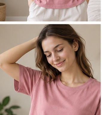 Essential Oversized T-Shirt, close-up, worn