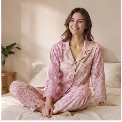 Women's Pink Check Pajama Set